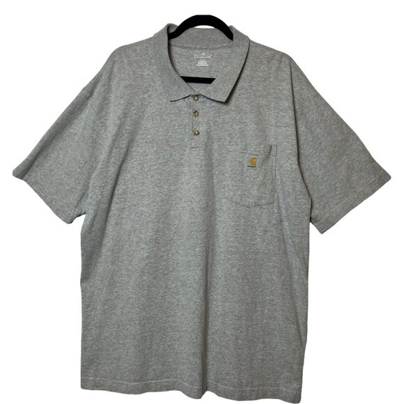 Carhartt Polo Large Grey Men for everyday activities 90% cotton 10% polyester - Picture 1 of 3